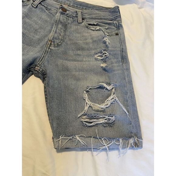 Hollister Men Ripped Button‎ Fly Bermuda Shorts Sz 32 - Picture 3 of 12